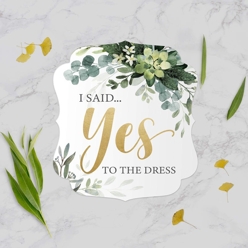 Canopy Street Lush Greenery I Said Yes To The Dress Sign / 10" x 12" Elegant Floral Wedding Shop Sign/Made In The USA - Image 5